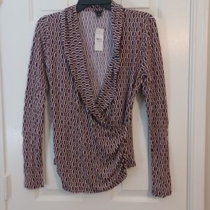 NEW Ann Taylor Wrap Bussiness Casual Blouse Sz M /
